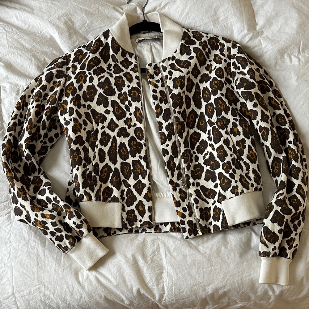 Stella McCartney Leopard Print Bomber Jacket
